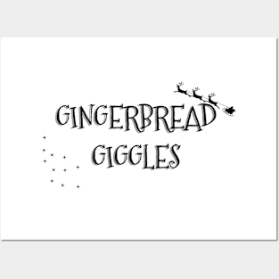 GINGERBREAD GIGGLES Christmas Pun Posters and Art